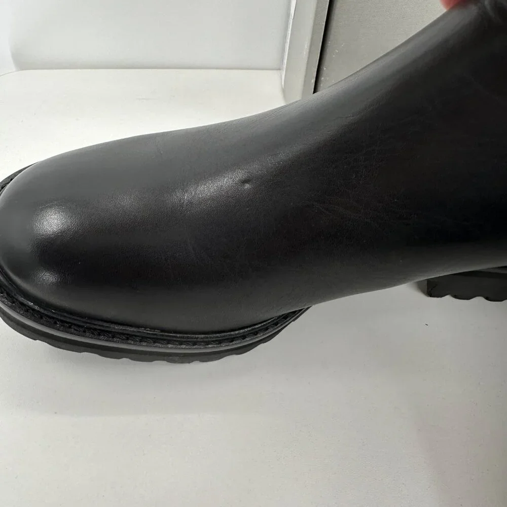 Everlane The Lug Chelsea Boot in Black sz 8.5 Women's Leather Ankle Chunky Sole - Picture 10 of 12